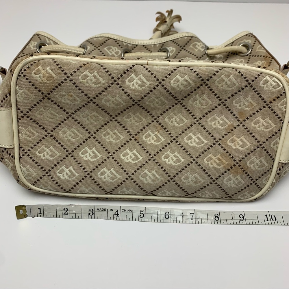 Dooney & Bourke Handbag Drawstring Bucket Tote Hobo Monogram Y2K Purse [Stained] - Picture 3 of 16